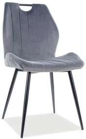 Scaun de bucaterie Arco Velvet, gri/negru