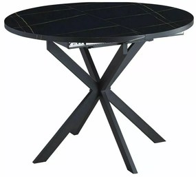 Masa extensibila de sufragerie GASTON 100(135)X100 cm, decor marmura neagra