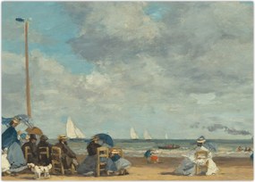 Tablou - Eugène Boudin, Beach  at Trouville, reproducere (70x50 cm)