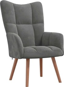 vidaXL Scaun de relaxare, gri închis, catifea