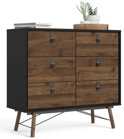 Comodă Tvilum Ry, 102x95 cm, maro închis-negru