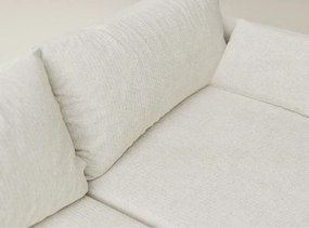 Colțar crem extensibil/cu spațiu de depozitare cu tapițerie din chenille (cu colț pe partea stângă/cu șezlong) Leon – Maison de Rêve