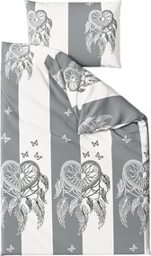 Lenjerie de pat din bumbac TIRSO POLY gri-alb Dimensiune lenjerie de pat: 70 x 90 cm | 140 x 200 cm