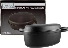 Oală ovală cu capac Perfect Home 17812, pentru cuptor, 37,5x26 cm