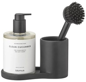 Suport pentru accesorii de spălat negru din gresie Piro – Blomus