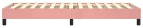 Cadru de pat box spring, roz, 90x200 cm, catifea Roz, 25 cm, 90 x 200 cm