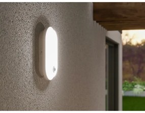 Aplica de exterior LED cu senzor OVAL LED/10W/230V IP65 alb