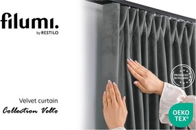 Draperie gri închis dimout (semi-opacă) din catifea 265x270 cm Velto – Filumi