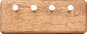 Cuier stejar masiv mic pentru chei Dotti, 5 × 10 × 25 cm