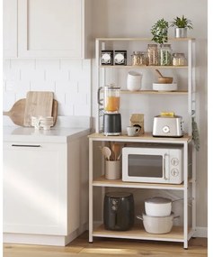 Raft cu polițe pentru bucătărie MARGE maro/alb