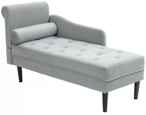 HOMCOM Canapea Chaise Longue cu tapițerie cu efect de catifea, gri | Aosom Romania