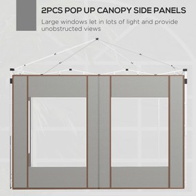 Outsunny Panouri Laterale Foisor cu Uși Fermoar pentru 3x3(m) sau 3x6m 2 Buc Rezervă | Aosom Romania
