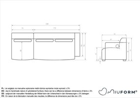 Șezlong modular bej (cu colț pe partea dreaptă) Flex Felix – Miuform