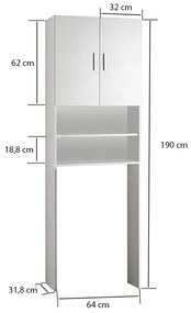 Dulap practic Nati - dulap alb pentru mașină de spălat
