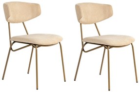 Set de scaune de sufragerie Nancy Beige and Gold,2 bucăți