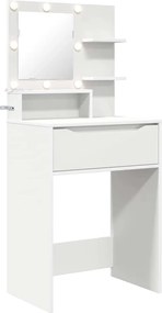 vidaXL Mese de toaletă pentru dormitor cu raft Alb 80 x 39,6 x 135 cm