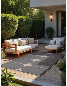 Covor pentru exterior și interior alb-negru 120x170 cm Duet Bowen – NORTHRUGS