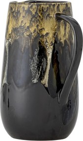 Carafă din ceramică cu finisaj artizanal în tonuri de negru, auriu și maro, 13×22,5 cm, „Wyatt"