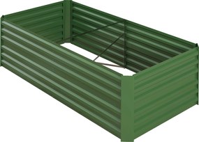 Outsunny Grădină elevate patrulater legume pat jardiniere cu tuburi de armare din oțel galvanizat 180 x 90 x 59 cm | Aosom Romania