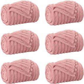 vidaXL Pături de aruncat 6 pcs Roz 270 x 240 cm Molton
