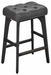 Set 2 scaune de bar, 44 x 32 x 66 cm, metal / piele ecologica, negru, Vasagle
