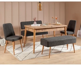 Set mobilier sufragerie Vlasta 2 (pin atlantic + antracit) (pentru 6 persoane). 1073072