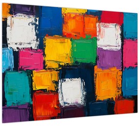 Tablou - Pictură cu pătrate colorate (70x50 cm)