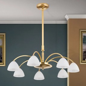 Candelabru 7 brate elegant design modern OPALDESIGN, auriu mat