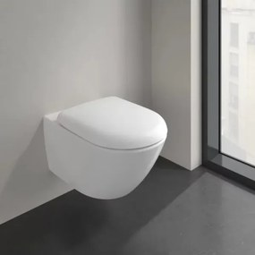Capac WC, Villeroy&amp;Boch Antao, cu inchidere lenta, Stone White, 8M67S1RW