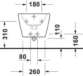 Duravit 27271500002 - Bideu suspendat D-CODE ceramică/alb lucios