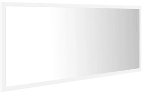 Oglinda de baie cu LED, alb, 100x8,5x37 cm, lemn prelucrat Alb