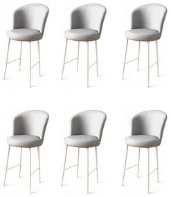 Set de scaune de bar Uras Grey and White, 6 buc.