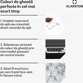 Klarstein Producator industrial de cuburi de gheata Icefestival Bullet, 400W, 3 litri, 20kg/24h