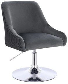 HR920N Scaun Grafit din Catifea cu Bază Cromata