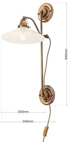 Aplica de perete realizata manual design rustic ARTDESIGN, patina/ champagne