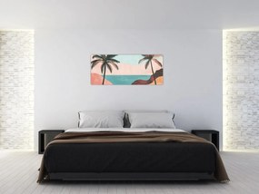 Tablou - Palmieri la mare (120x50 cm)