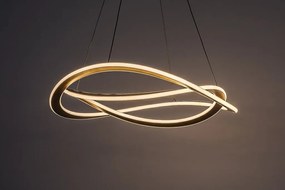 Lustra LED suspendata din metal auriu Kallira D-62cm