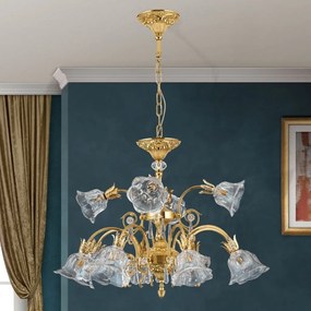 Candelabru cristal design lux LA BOHEME D-76cm 12L gold plated
