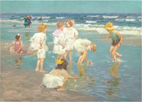 Tablou pe sticlă - Edward Henry Potthast, A Holiday, reproducere (70x50 cm)