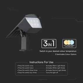 Lampă solară LED 2 în 1 LED/1,3W/3,7V 3000/4000/6400K IP65 1200 mAh