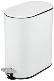 Coș de gunoi alb mat cu pedală din oțel 5 l Collungo – Wenko