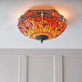 Endon 70721 - Plafonieră Tiffany DRAGONFLY, 2 x E27 (max. 60 W), 230 V, diametru 41 cm