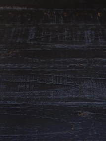 Bufet vintage din lemn, negru, cu 4 uși vitrate și mânere aurii, 78 x 200 x 45 cm, „Anvers”