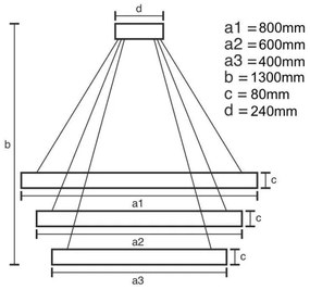 Lustră LED dimabilă pe cablu LED/240W/230V 3000-6500K + telecomandă