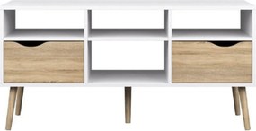 Comoda TV OSLO 75391, stejar sonoma/alb, PAL melaminat, 117x39x57 cm