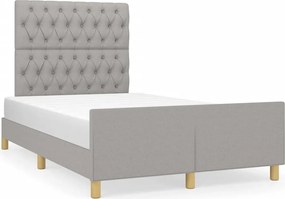 vidaXL Cadru de pat fără saltea țesătură gri deschis 120x190 cm