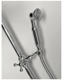 Set de duș argintiu lucios din alamă 142 cm cu duș suspendat/cu duș de mână Antea – Sapho