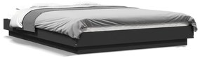 3281127 vidaXL Cadru de pat cu lumini LED, negru, 140x190 cm, lemn prelucrat