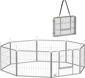 PawHut Tarc pentru animale, gard pentru câini, loc de joacă pentru animale, flexibil adaptabil, oțel inoxidabil | Aosom Romania