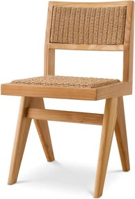 Scaun design clasic din lemn si rattan Niclas, natur